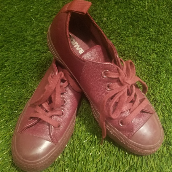 converse maroon leather